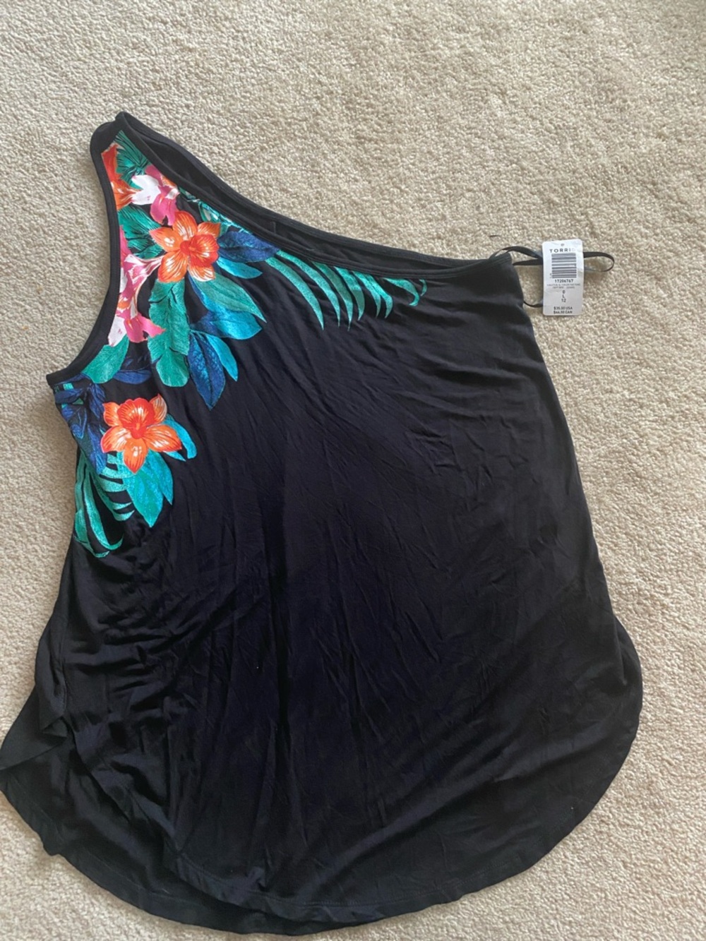 Torrid size zero large(12) one shoulder NWT top